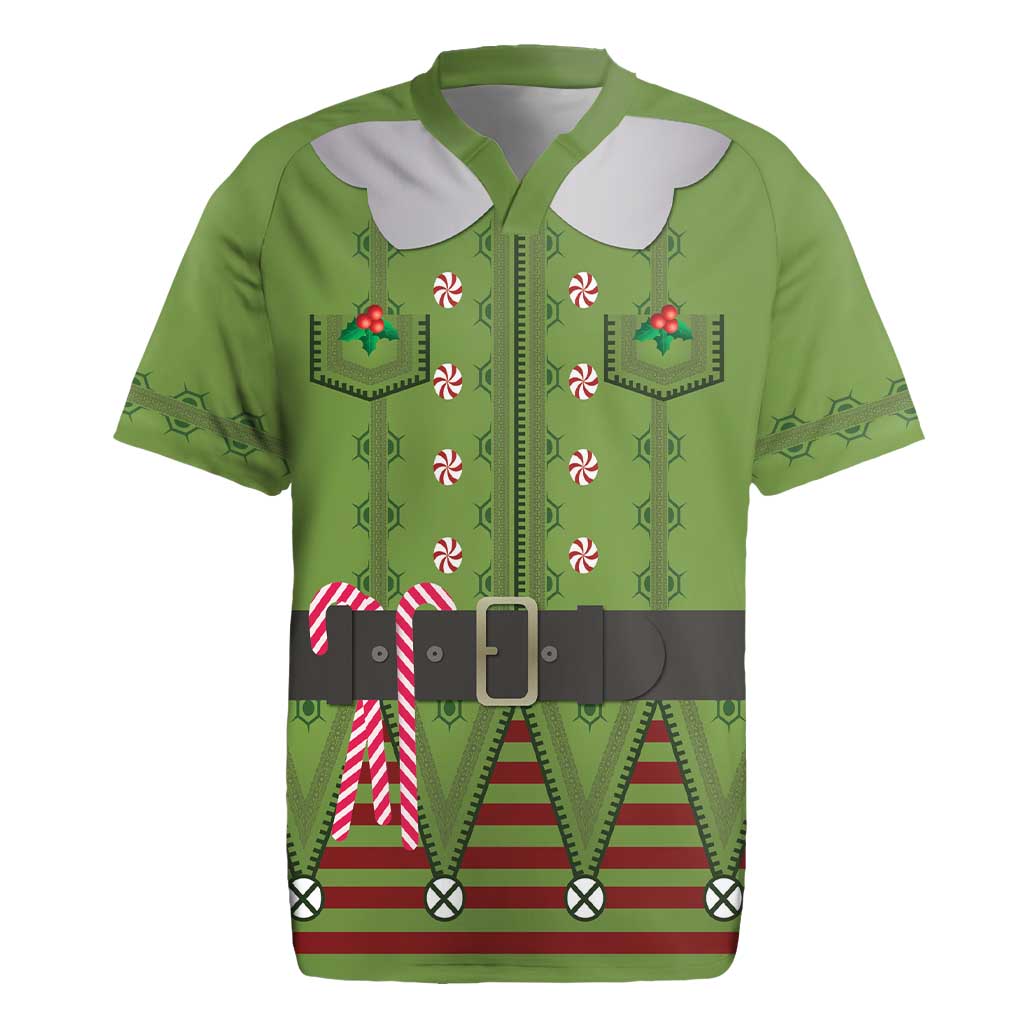 Christmas Costume Elf Rugby Jersey Classic Green Xmas Style - Wonder Print Shop
