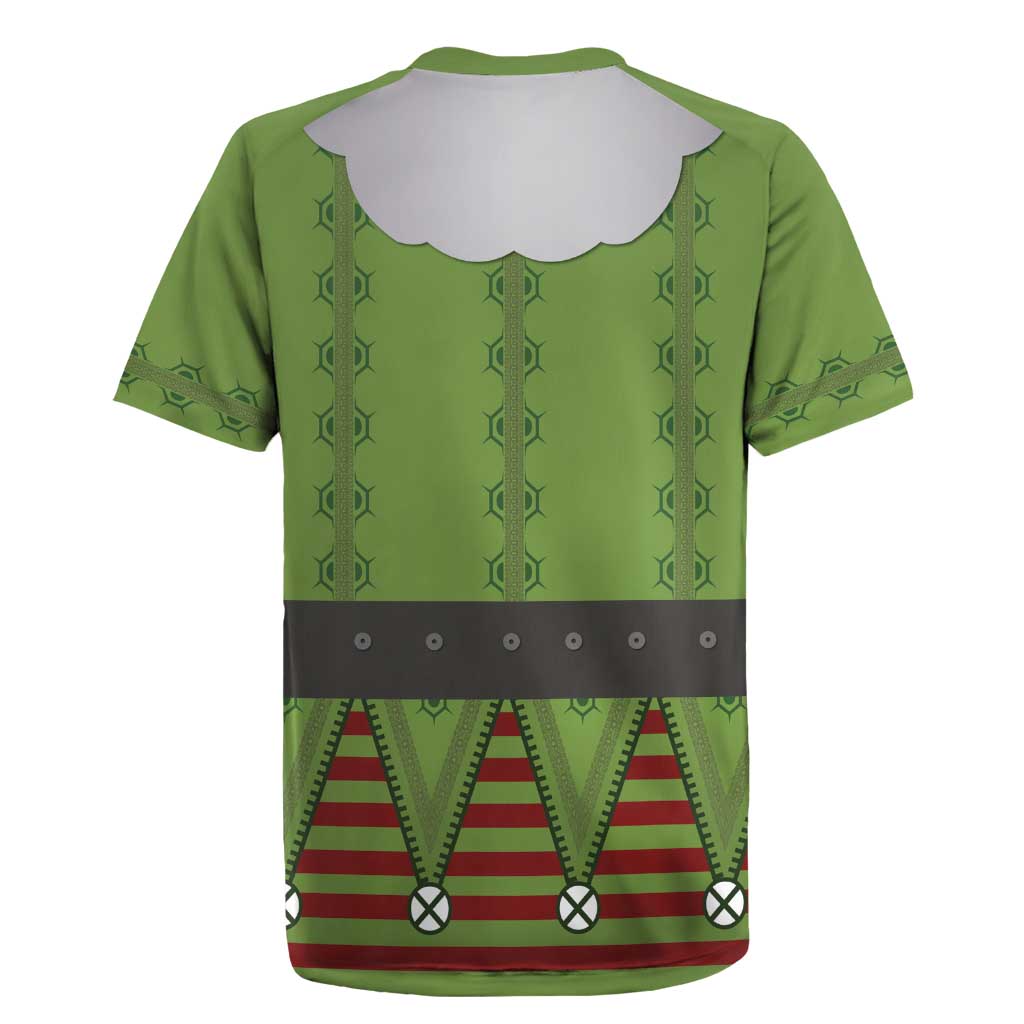Christmas Costume Elf Rugby Jersey Classic Green Xmas Style - Wonder Print Shop