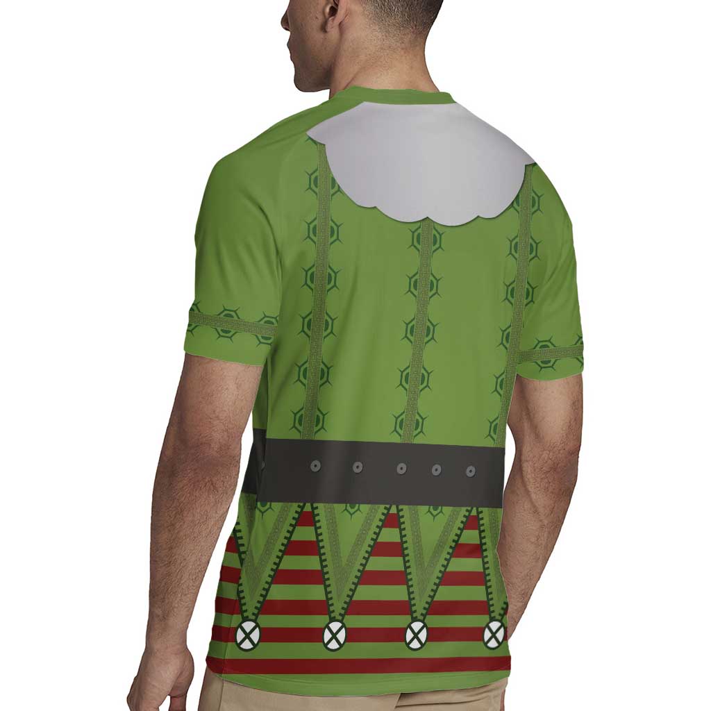 Christmas Costume Elf Rugby Jersey Classic Green Xmas Style - Wonder Print Shop