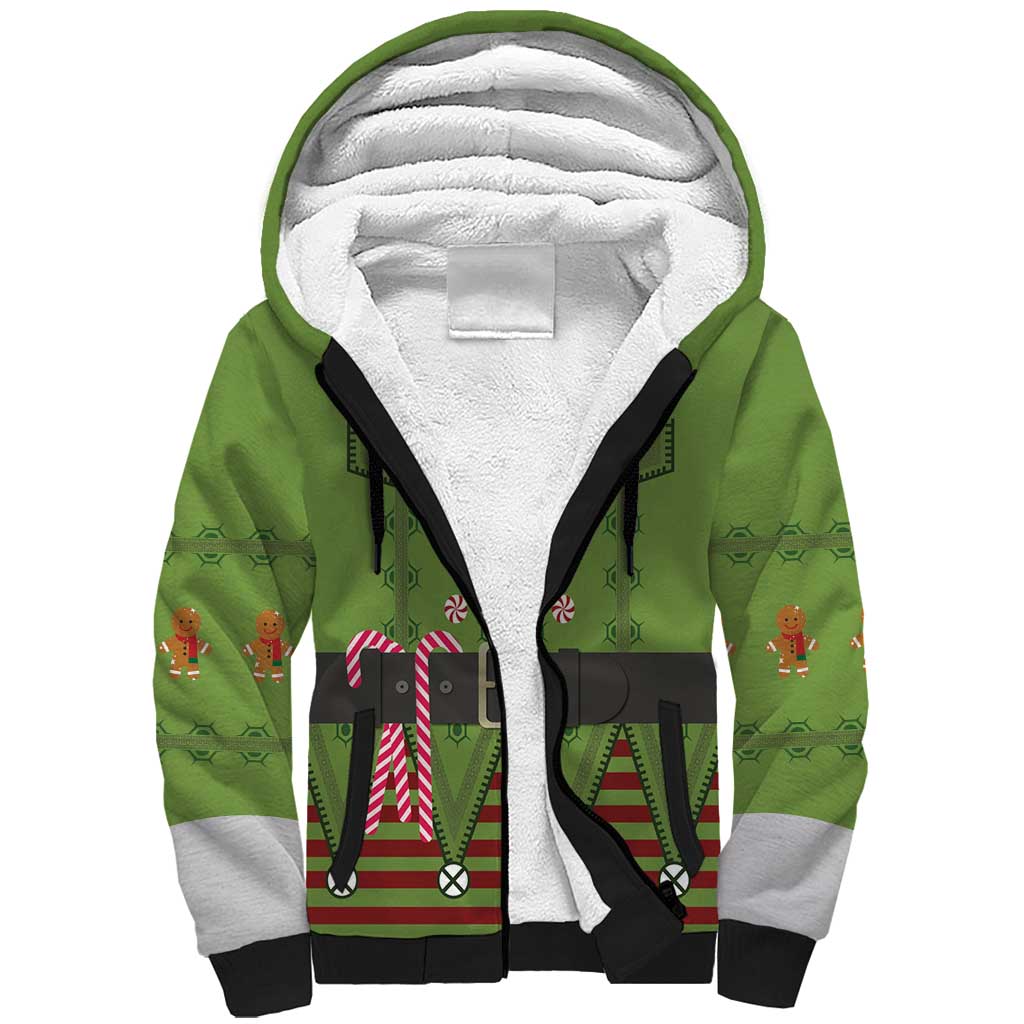 Christmas Costume Elf Sherpa Hoodie Classic Green Xmas Style - Wonder Print Shop
