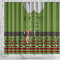 Christmas Costume Elf Shower Curtain Classic Green Xmas Style - Wonder Print Shop