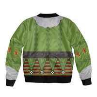 Christmas Costume Elf Sleeve Zip Bomber Jacket Classic Green Xmas Style - Wonder Print Shop