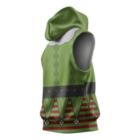 Christmas Costume Elf Sleeveless Hoodie Classic Green Xmas Style - Wonder Print Shop