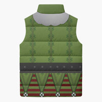 Christmas Costume Elf Sleeveless Puffer Jacket Classic Green Xmas Style - Wonder Print Shop