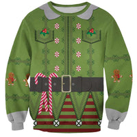 Christmas Costume Elf Sweatshirt Classic Green Xmas Style - Wonder Print Shop