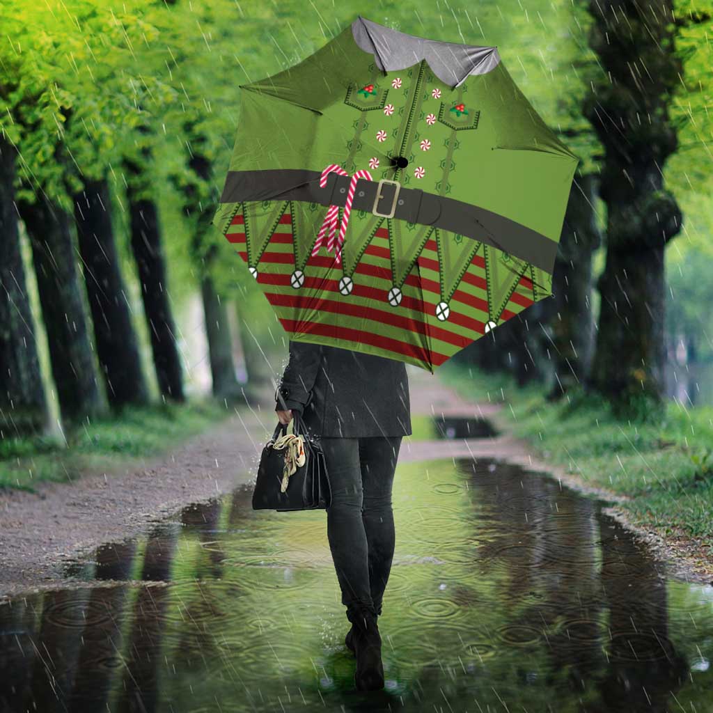 Christmas Costume Elf Umbrella Classic Green Xmas Style - Wonder Print Shop