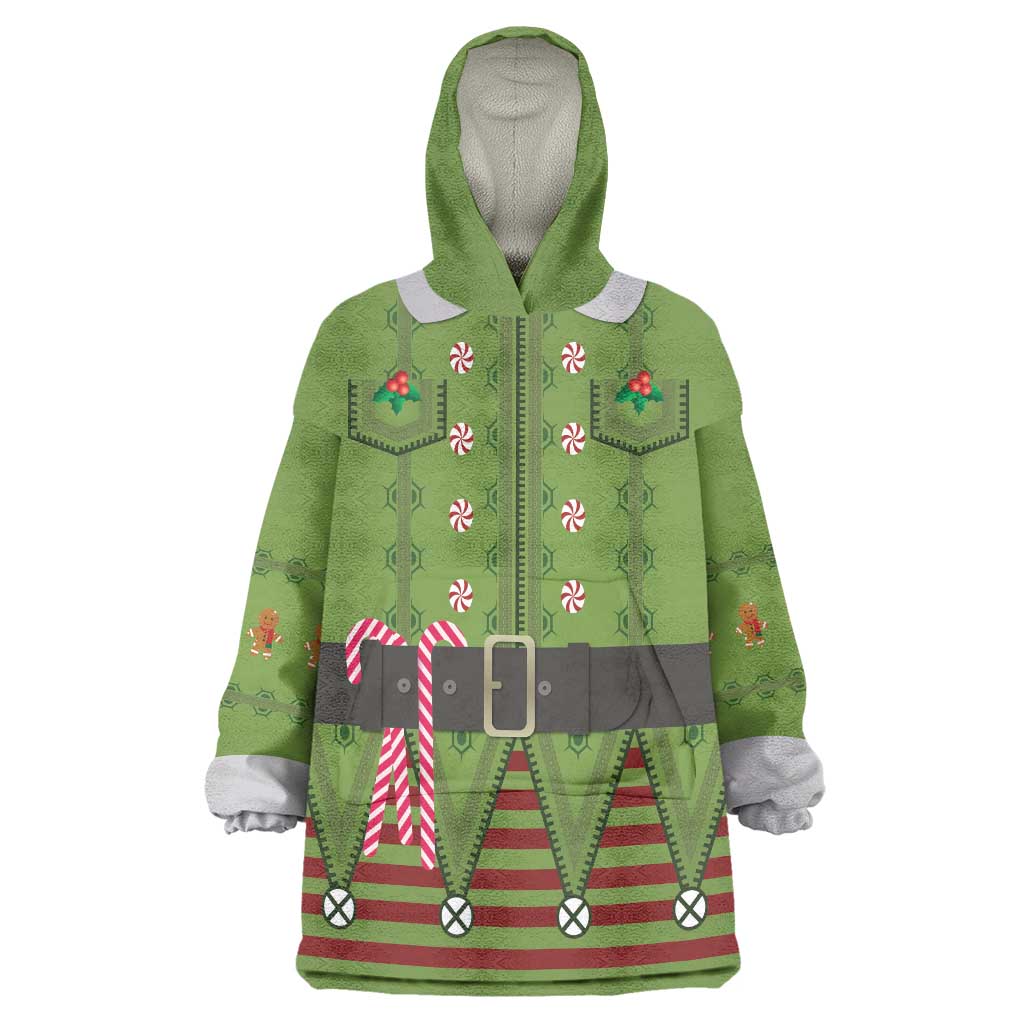 Christmas Costume Elf Wearable Blanket Hoodie Classic Green Xmas Style - Wonder Print Shop