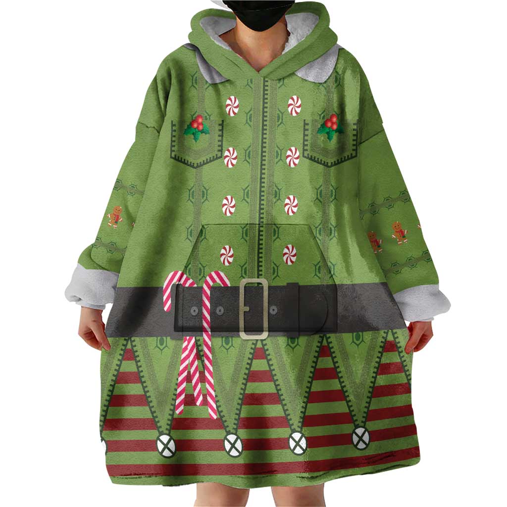 Christmas Costume Elf Wearable Blanket Hoodie Classic Green Xmas Style - Wonder Print Shop