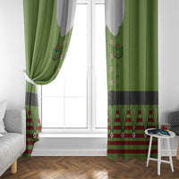 Christmas Costume Elf Window Curtain Classic Green Xmas Style - Wonder Print Shop