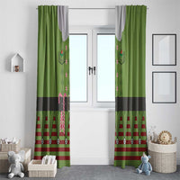 Christmas Costume Elf Window Curtain Classic Green Xmas Style - Wonder Print Shop
