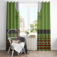 Christmas Costume Elf Window Curtain Classic Green Xmas Style - Wonder Print Shop