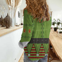 Christmas Costume Elf Women Casual Shirt Classic Green Xmas Style - Wonder Print Shop