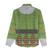 Christmas Costume Elf Women Casual Shirt Classic Green Xmas Style - Wonder Print Shop