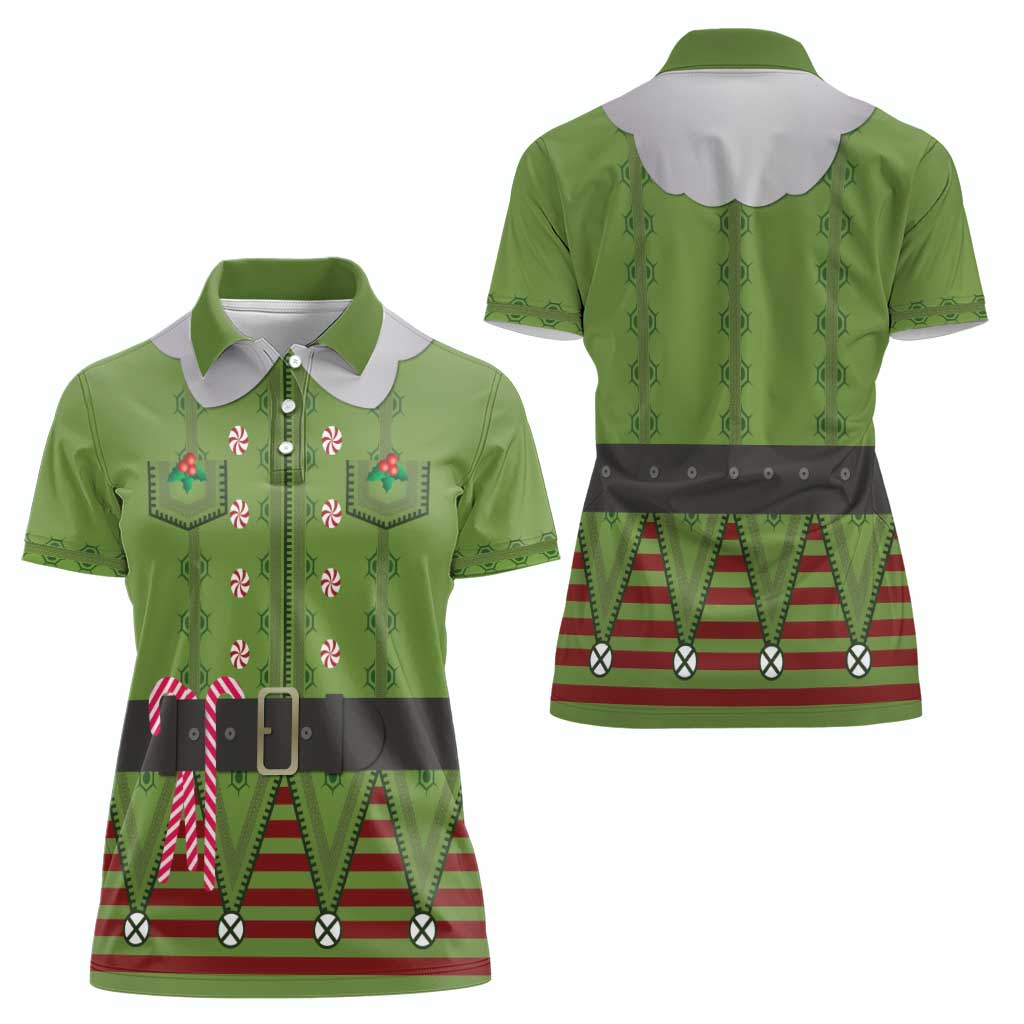 Christmas Costume Elf Women Polo Shirt Classic Green Xmas Style - Wonder Print Shop