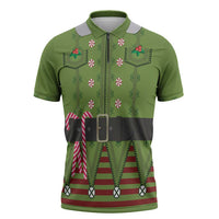 Christmas Costume Elf Zipper Polo Shirt Classic Green Xmas Style - Wonder Print Shop