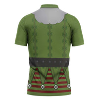 Christmas Costume Elf Zipper Polo Shirt Classic Green Xmas Style - Wonder Print Shop