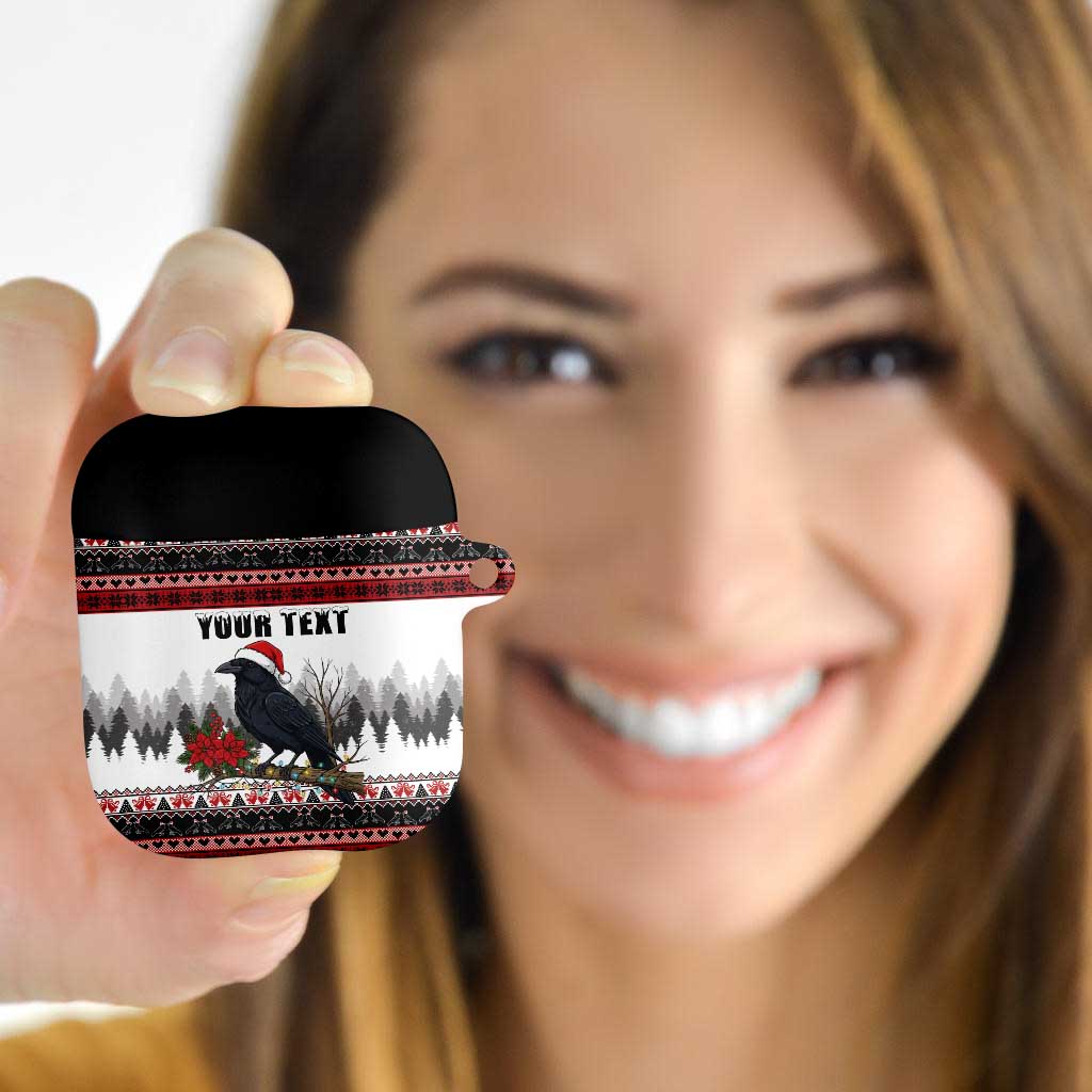 F Caw F Christmas Raven Personalized AirPods Case Holiday Crow Festive - Wonder Print Shop