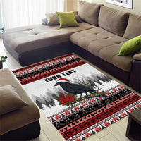 F Caw F Christmas Raven Personalized Area Rug Holiday Crow Festive - Wonder Print Shop