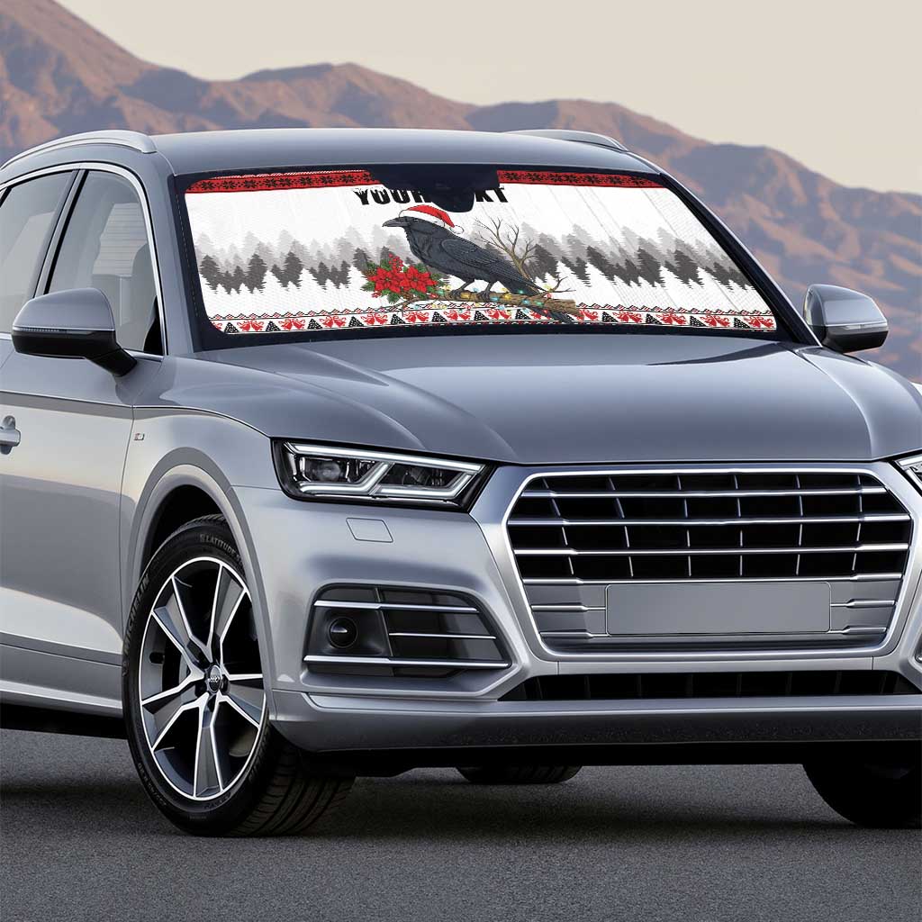 F Caw F Christmas Raven Personalized Auto Sun Shade Holiday Crow Festive - Wonder Print Shop