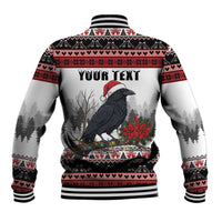 F Caw F Christmas Raven Personalized Baseball Jacket Holiday Crow Festive - Wonder Print Shop