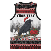 F Caw F Christmas Raven Personalized Basketball Jersey Holiday Crow Festive - Wonder Print Shop