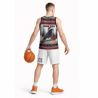 F Caw F Christmas Raven Personalized Basketball Jersey Holiday Crow Festive - Wonder Print Shop