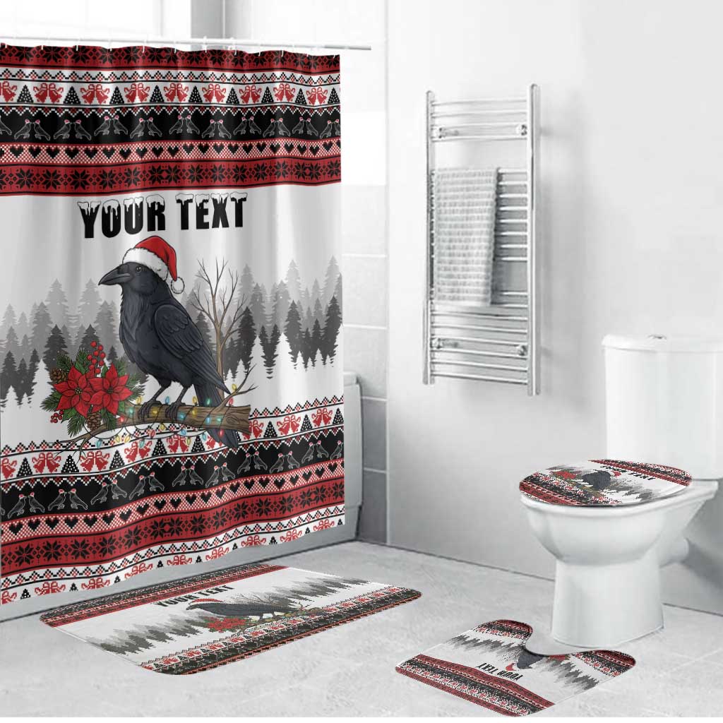 F Caw F Christmas Raven Personalized Bathroom Set Holiday Crow Festive - Wonder Print Shop