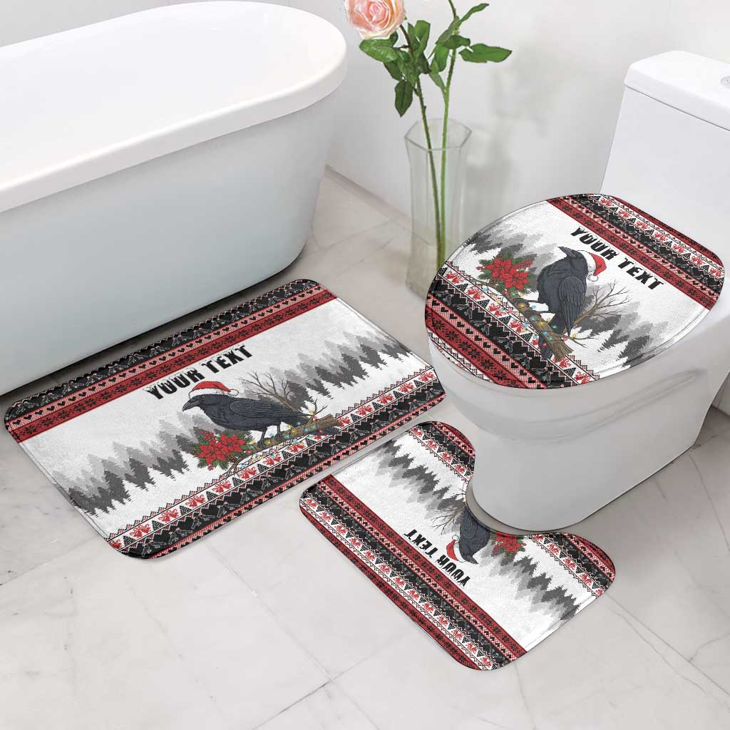 F Caw F Christmas Raven Personalized Bathroom Set Holiday Crow Festive - Wonder Print Shop