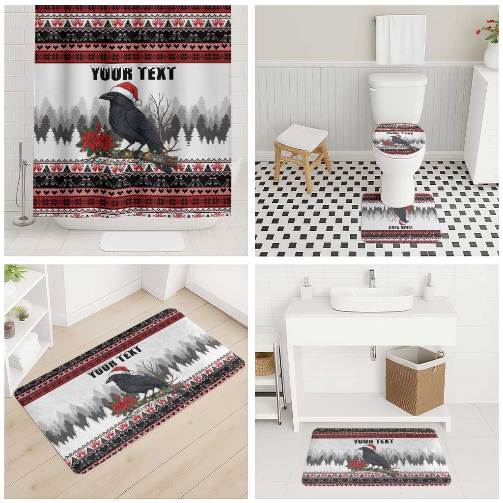 F Caw F Christmas Raven Personalized Bathroom Set Holiday Crow Festive - Wonder Print Shop
