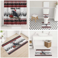 F Caw F Christmas Raven Personalized Bathroom Set Holiday Crow Festive - Wonder Print Shop