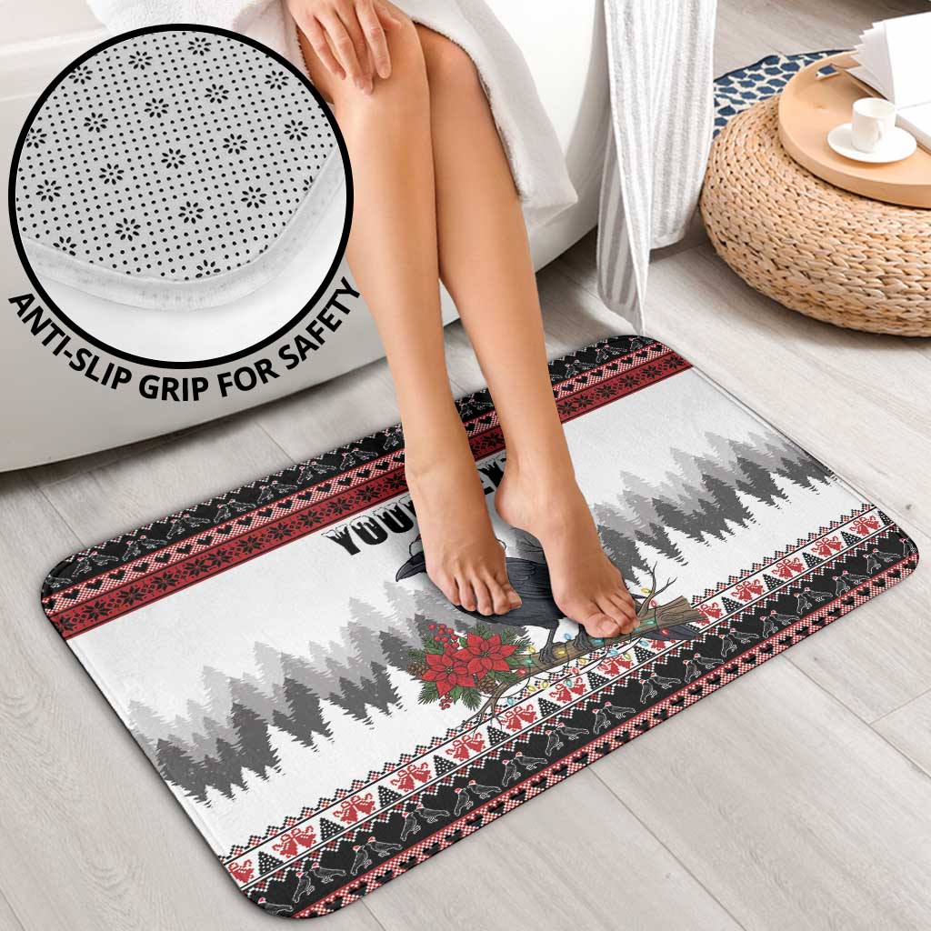 F Caw F Christmas Raven Personalized Bathroom Set Holiday Crow Festive - Wonder Print Shop