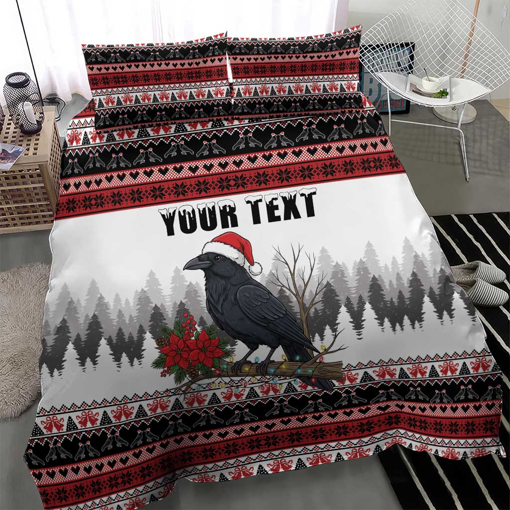 F Caw F Christmas Raven Personalized Bedding Set Holiday Crow Festive - Wonder Print Shop