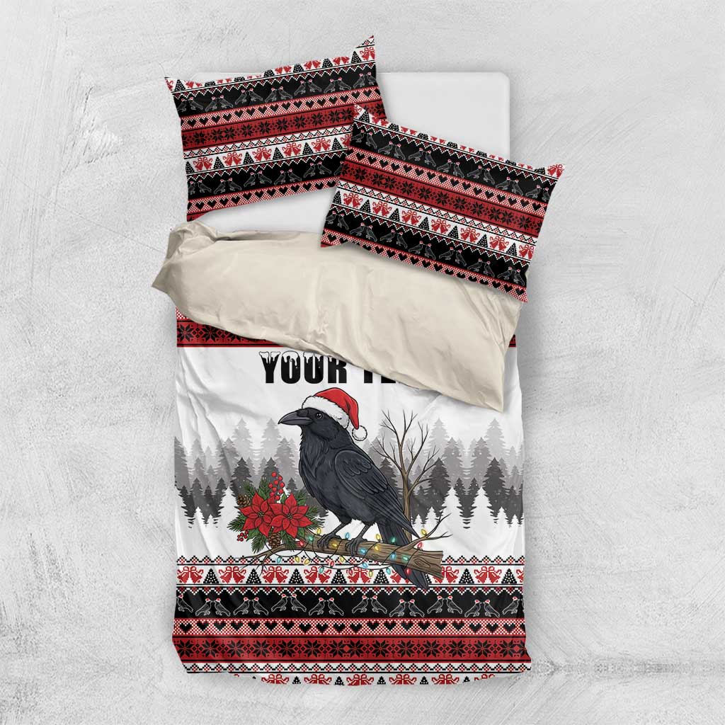 F Caw F Christmas Raven Personalized Bedding Set Holiday Crow Festive - Wonder Print Shop