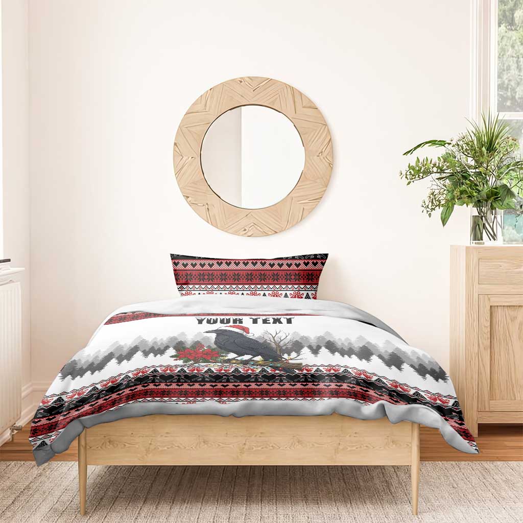 F Caw F Christmas Raven Personalized Bedding Set Holiday Crow Festive - Wonder Print Shop
