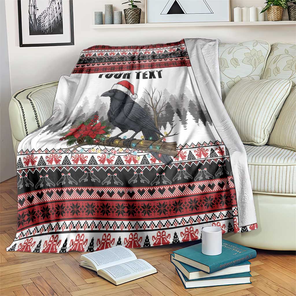 F Caw F Christmas Raven Personalized Blanket Holiday Crow Festive - Wonder Print Shop