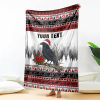 F Caw F Christmas Raven Personalized Blanket Holiday Crow Festive - Wonder Print Shop