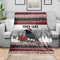 F Caw F Christmas Raven Personalized Blanket Holiday Crow Festive - Wonder Print Shop
