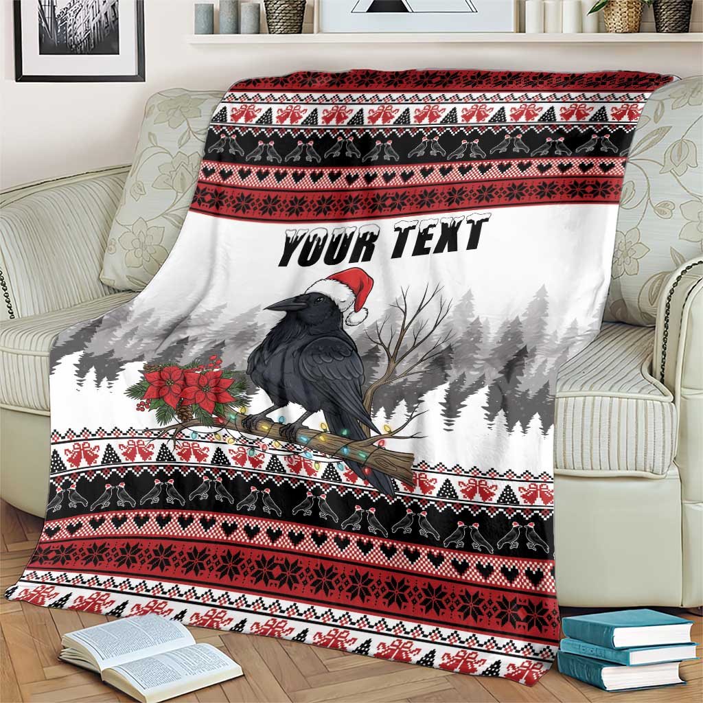 F Caw F Christmas Raven Personalized Blanket Holiday Crow Festive - Wonder Print Shop