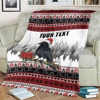 F Caw F Christmas Raven Personalized Blanket Holiday Crow Festive - Wonder Print Shop