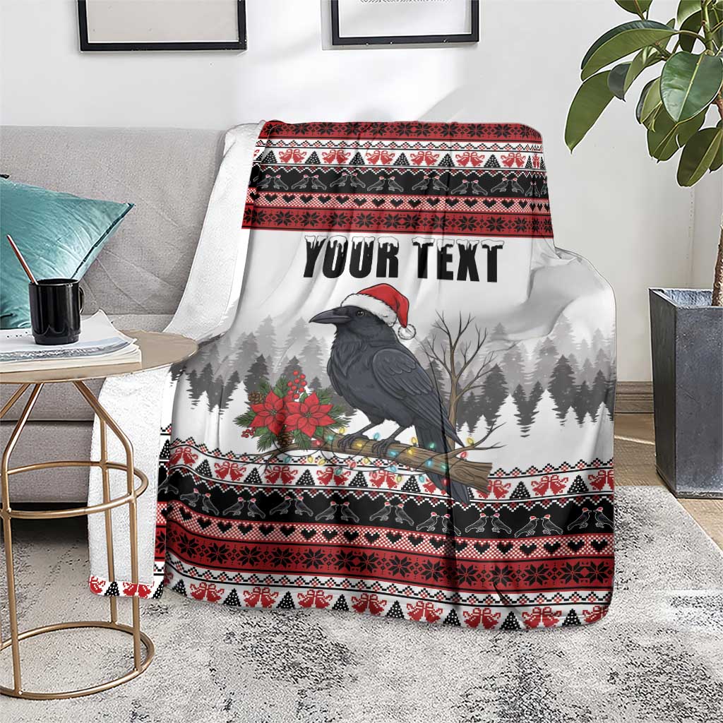 F Caw F Christmas Raven Personalized Blanket Holiday Crow Festive - Wonder Print Shop