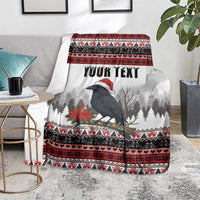 F Caw F Christmas Raven Personalized Blanket Holiday Crow Festive - Wonder Print Shop
