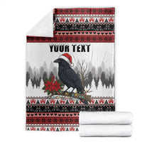 F Caw F Christmas Raven Personalized Blanket Holiday Crow Festive - Wonder Print Shop