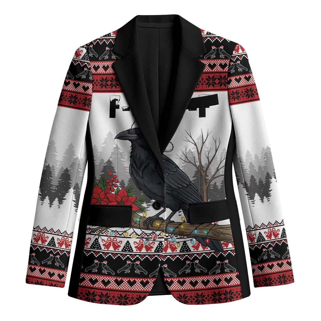 F Caw F Christmas Raven Personalized Blazer Holiday Crow Festive - Wonder Print Shop
