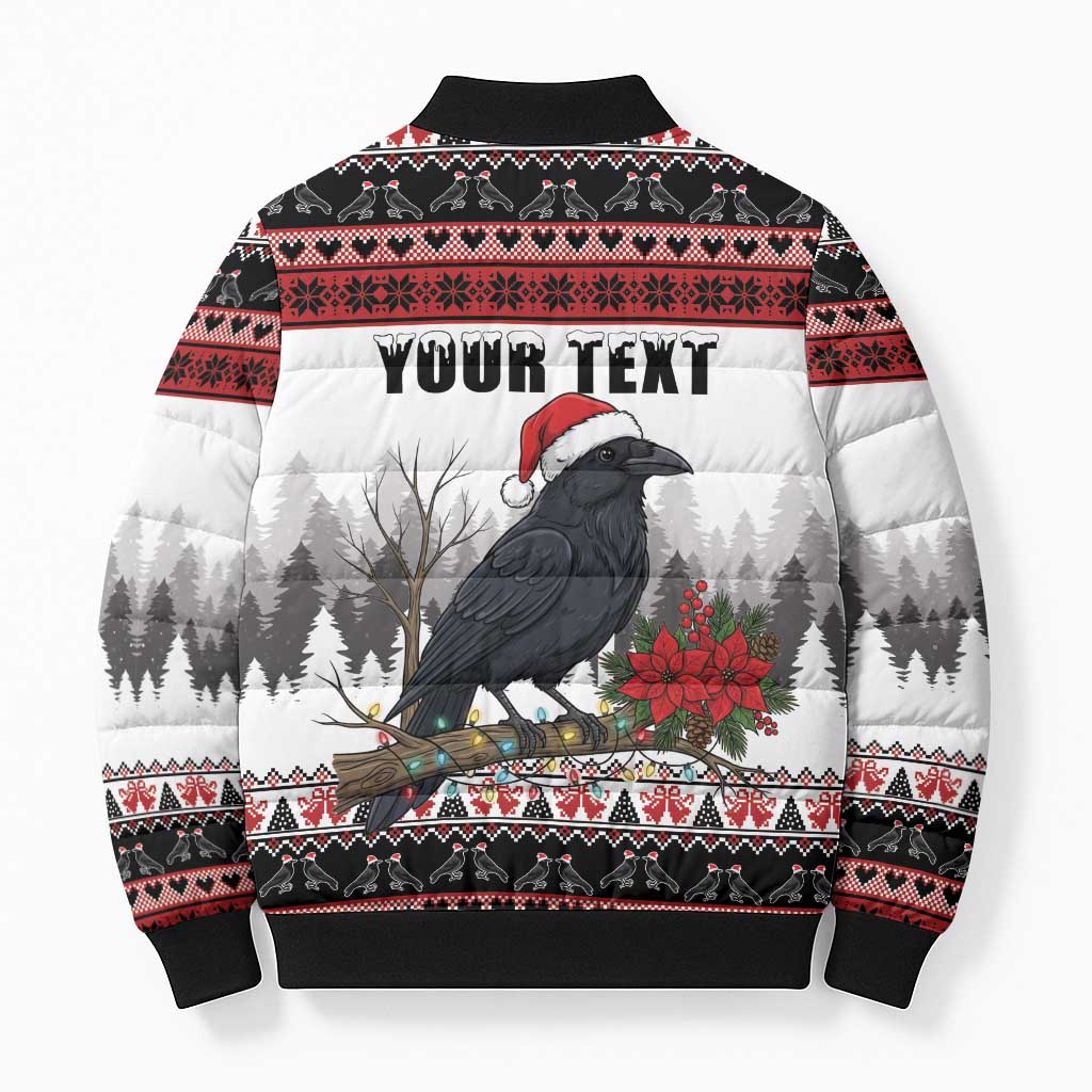 F Caw F Christmas Raven Personalized Bomber Puffer Jacket Holiday Crow Festive - Wonder Print Shop