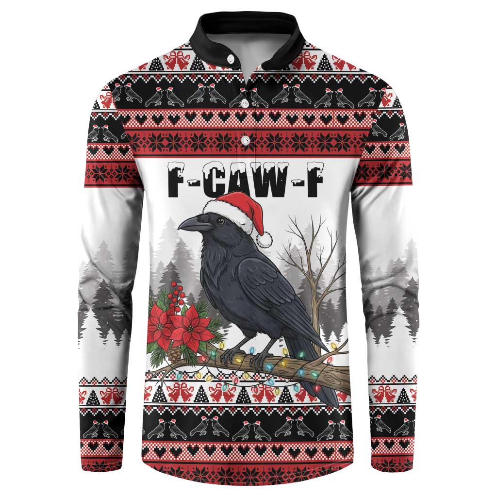 F Caw F Christmas Raven Personalized Button Sweatshirt Holiday Crow Festive - Wonder Print Shop