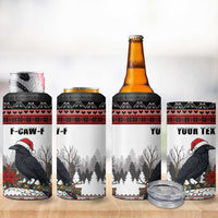 F Caw F Christmas Raven Personalized 4 in 1 Can Cooler Tumbler Holiday Crow Festive - Wonder Print Shop