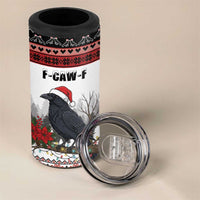 F Caw F Christmas Raven Personalized 4 in 1 Can Cooler Tumbler Holiday Crow Festive - Wonder Print Shop