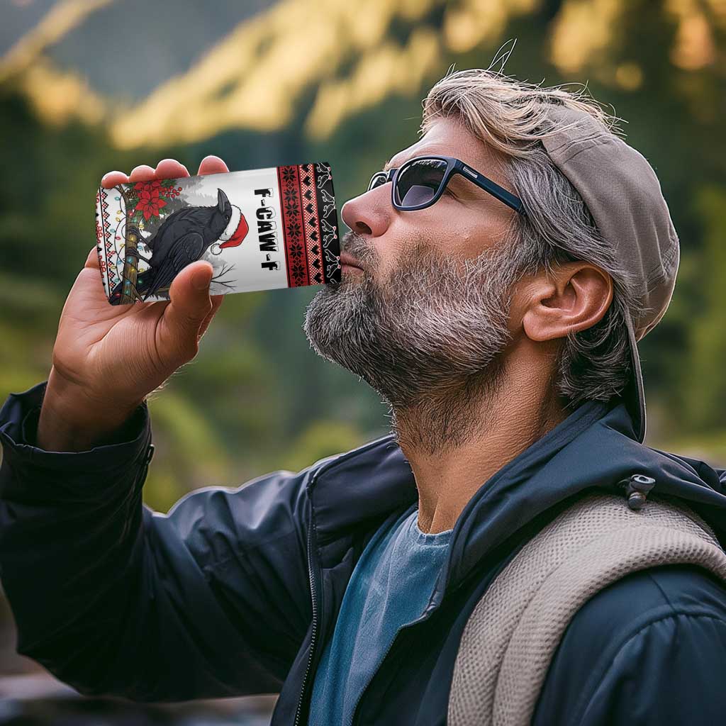 F Caw F Christmas Raven Personalized 4 in 1 Can Cooler Tumbler Holiday Crow Festive - Wonder Print Shop