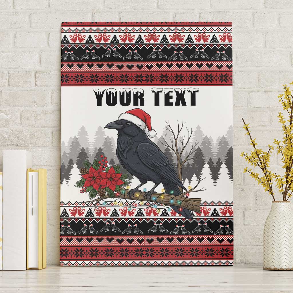 F Caw F Christmas Raven Personalized Canvas Wall Art Holiday Crow Festive - Wonder Print Shop