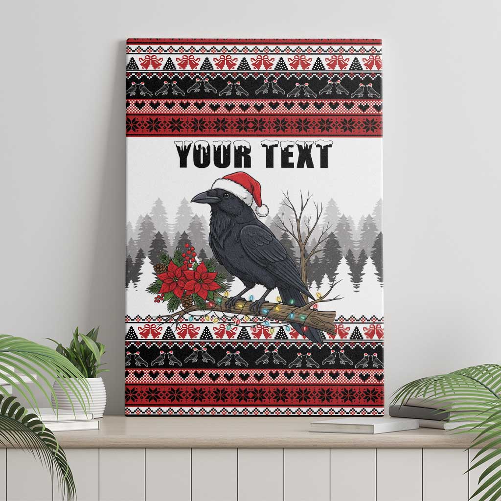 F Caw F Christmas Raven Personalized Canvas Wall Art Holiday Crow Festive - Wonder Print Shop